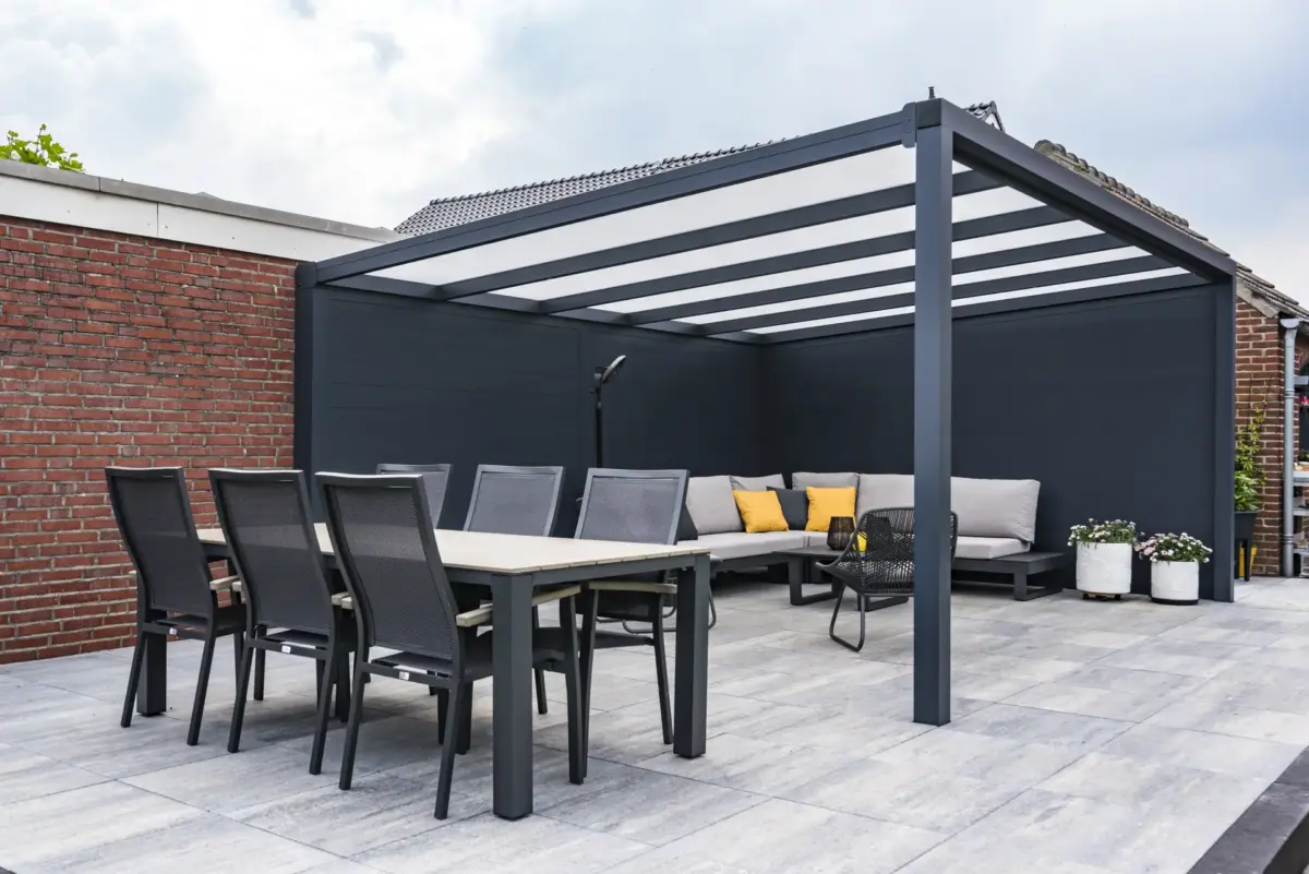 Weather-resistant Ribolla veranda offering shade and comfort year-round